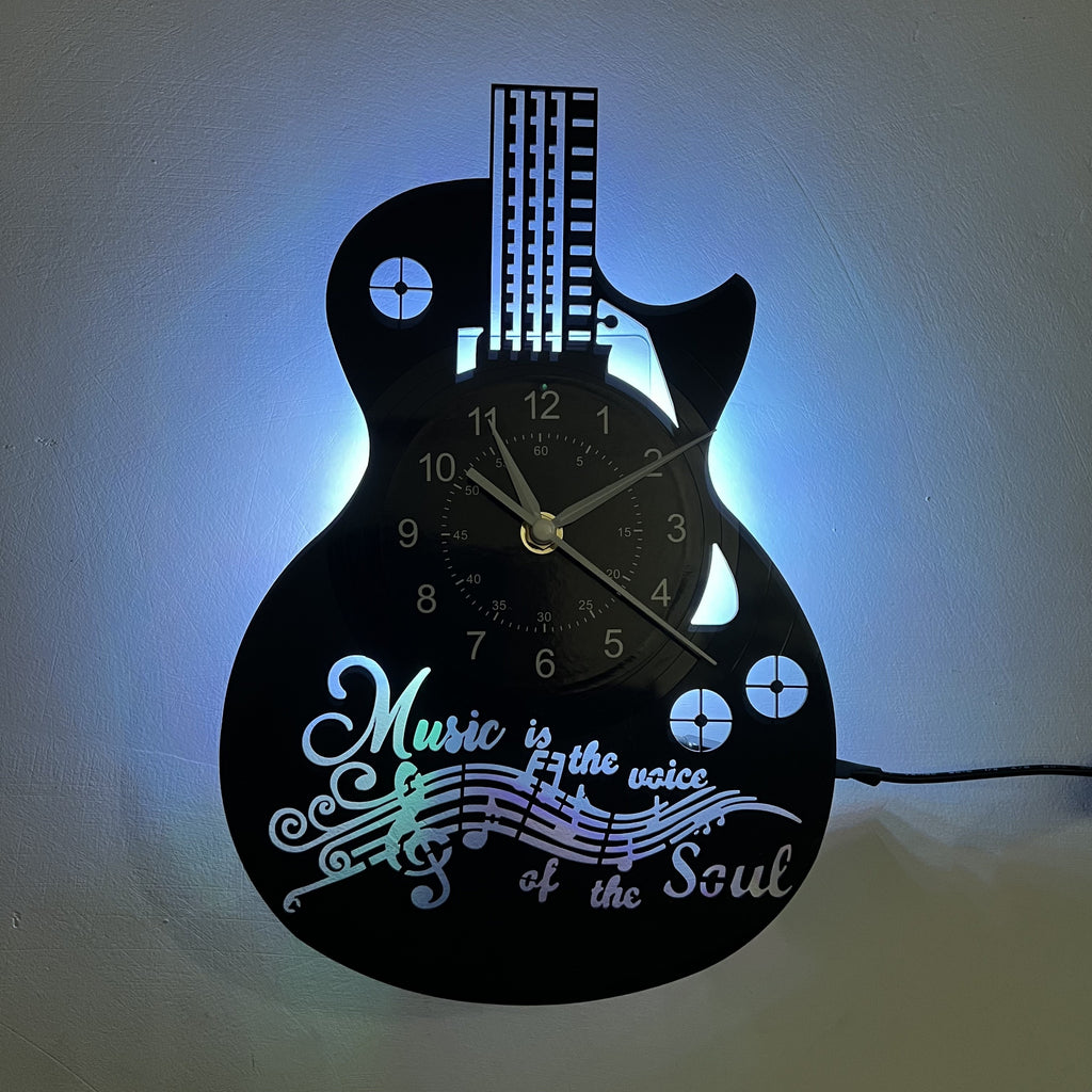 Guitar Design LED Vinyl Wall Clock
