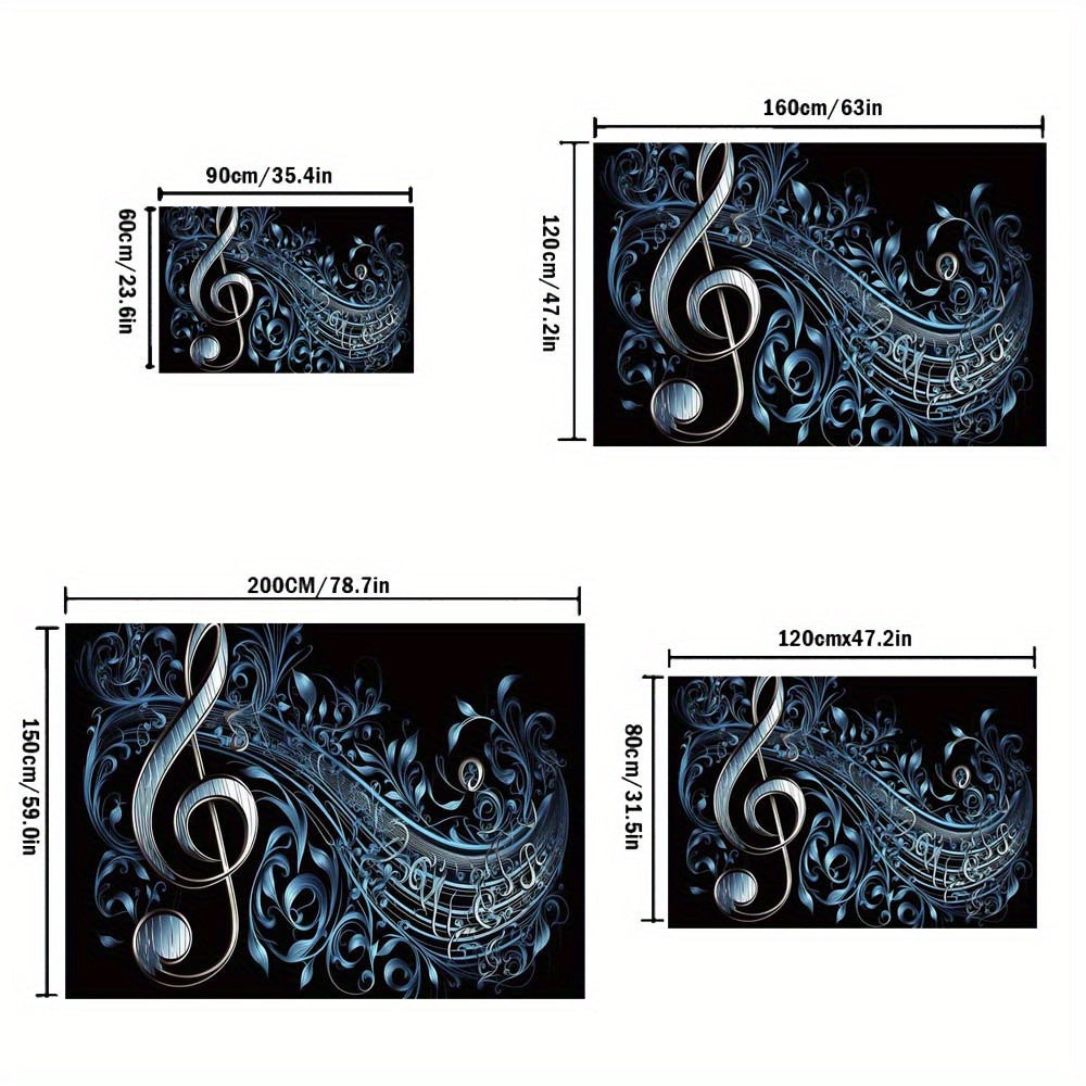 Music Note Crystal Velvet Rug Non-Slip