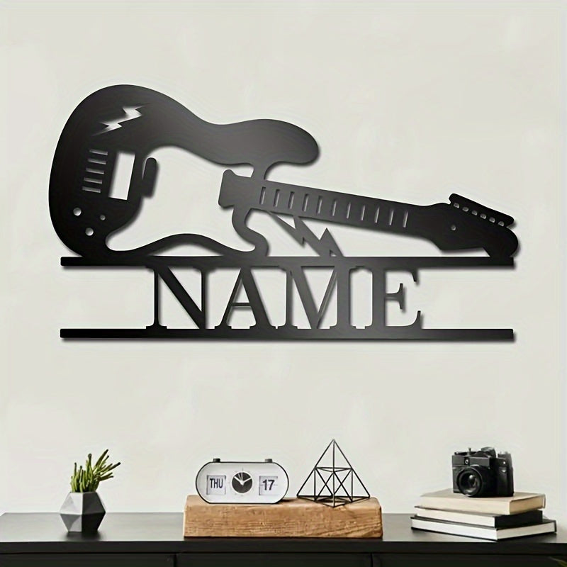 Metal Guitar Wall Art Sign - Personalized Name