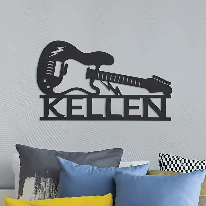 Metal Guitar Wall Art Sign - Personalized Name