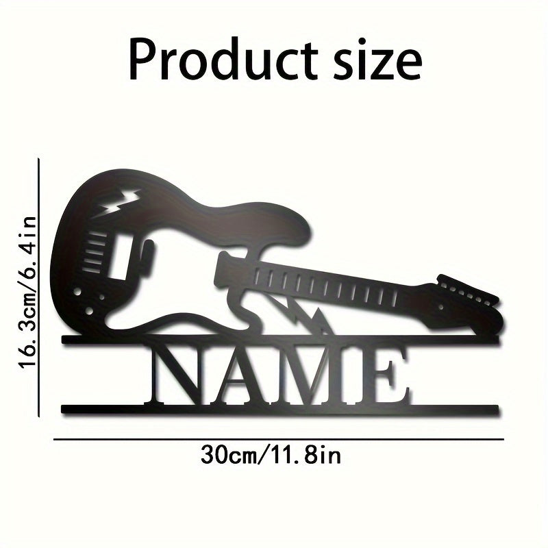 Metal Guitar Wall Art Sign - Personalized Name