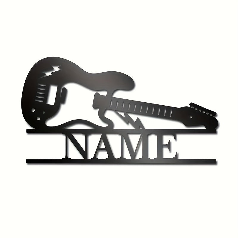 Metal Guitar Wall Art Sign - Personalized Name