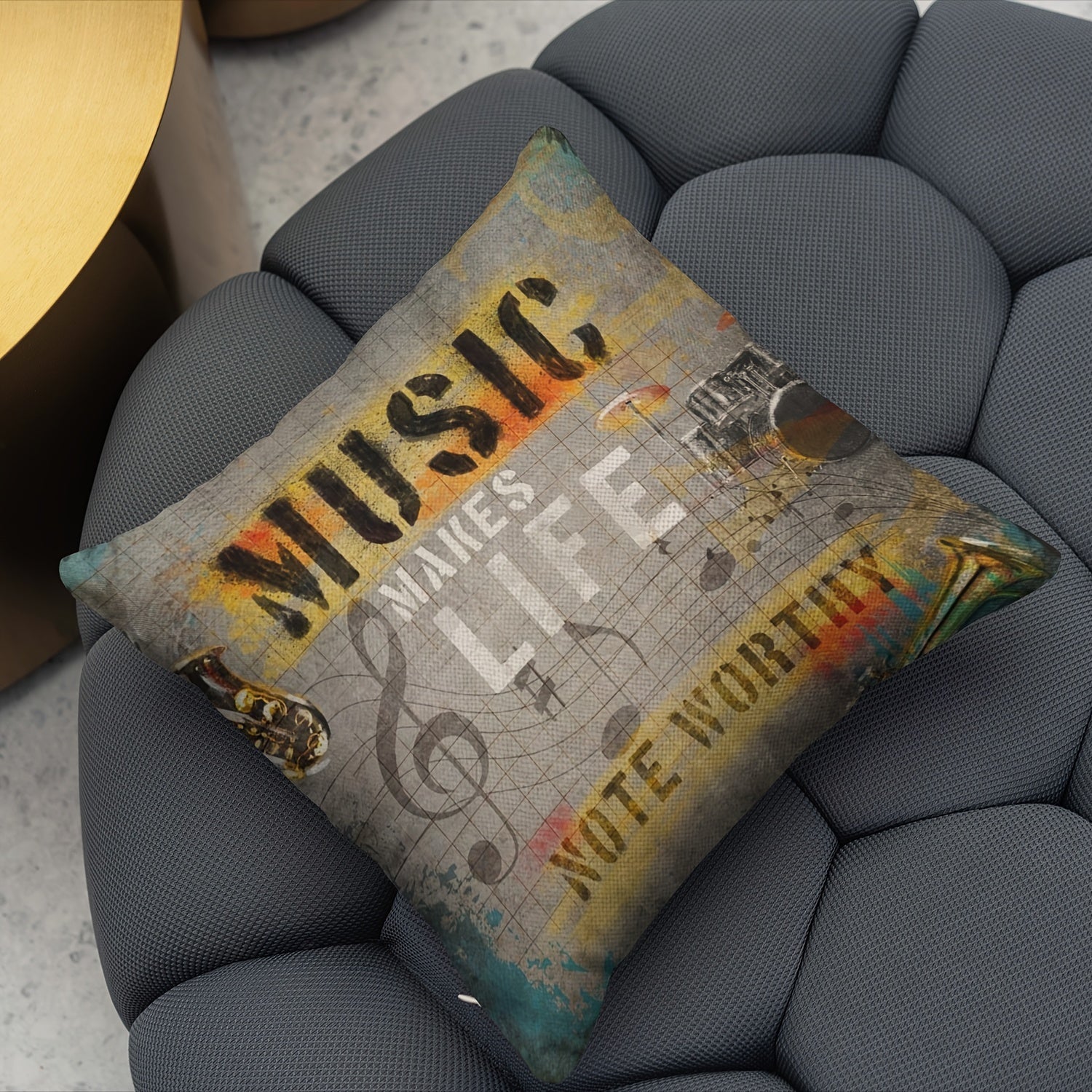 4pcs Rock Punk Style Throw Pillow Covers, 18 x 18 Inch