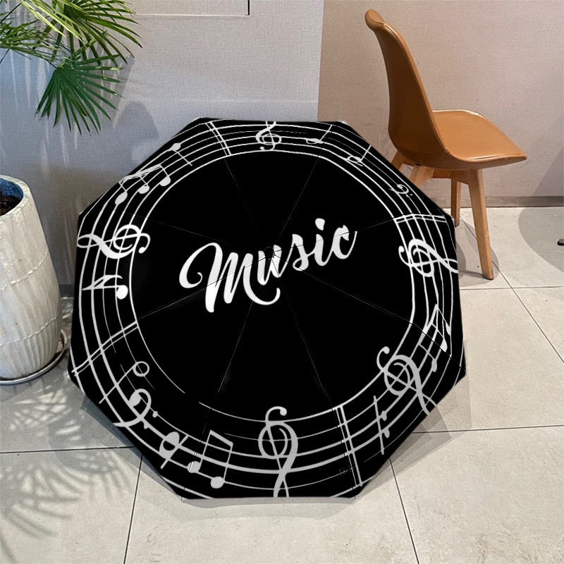 Automatic One-Button Open/Close Umbrella with Music Note Design