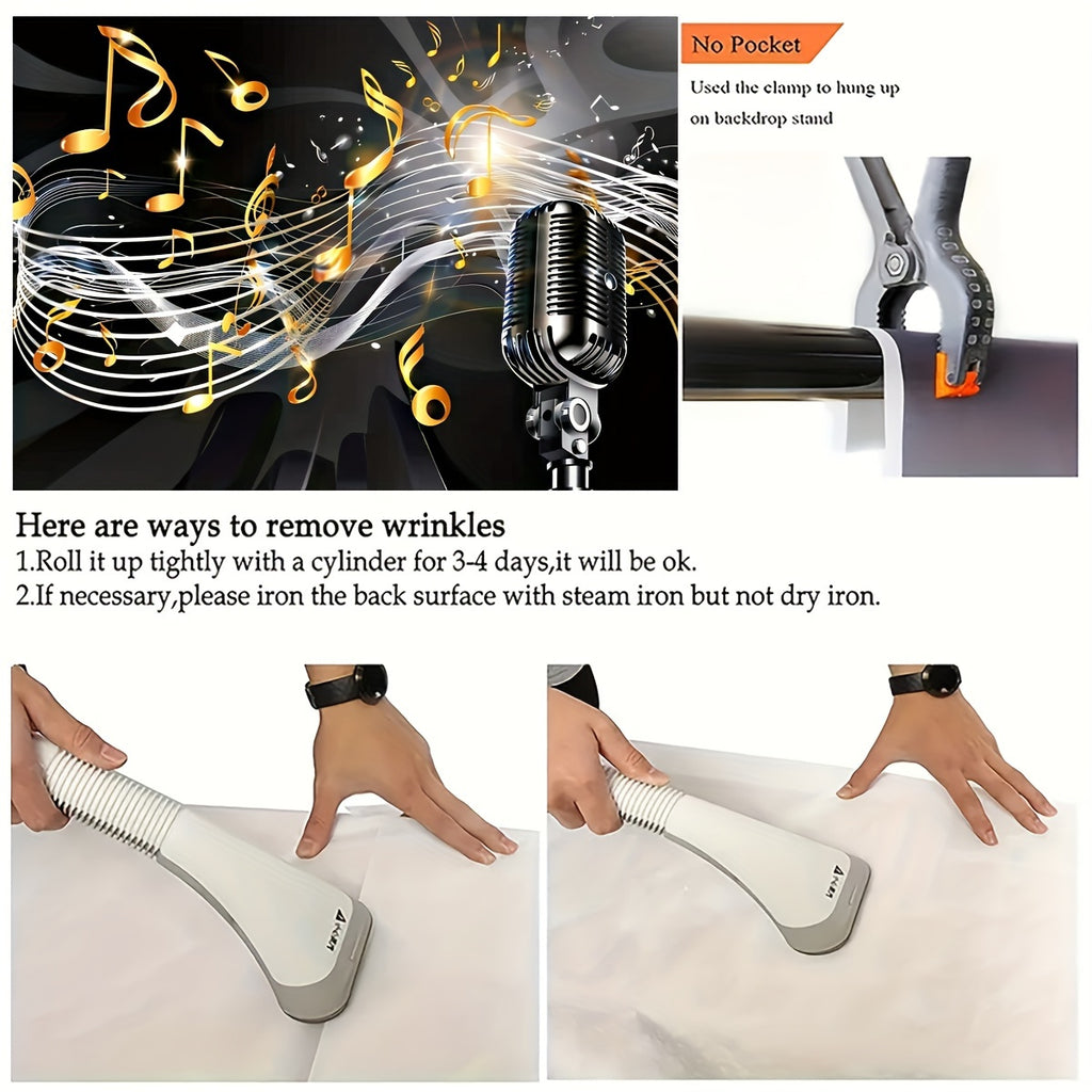 1pc Vibrant Music Note Microphone Polyester Art