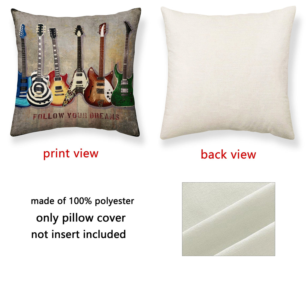 4pcs Rock Punk Style Throw Pillow Covers, 18 x 18 Inch