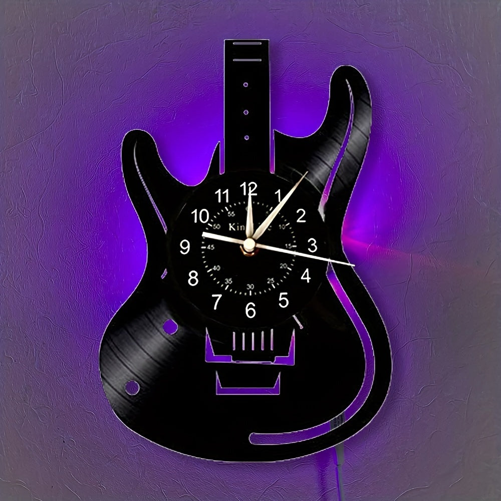Guitar Clock With LED Light