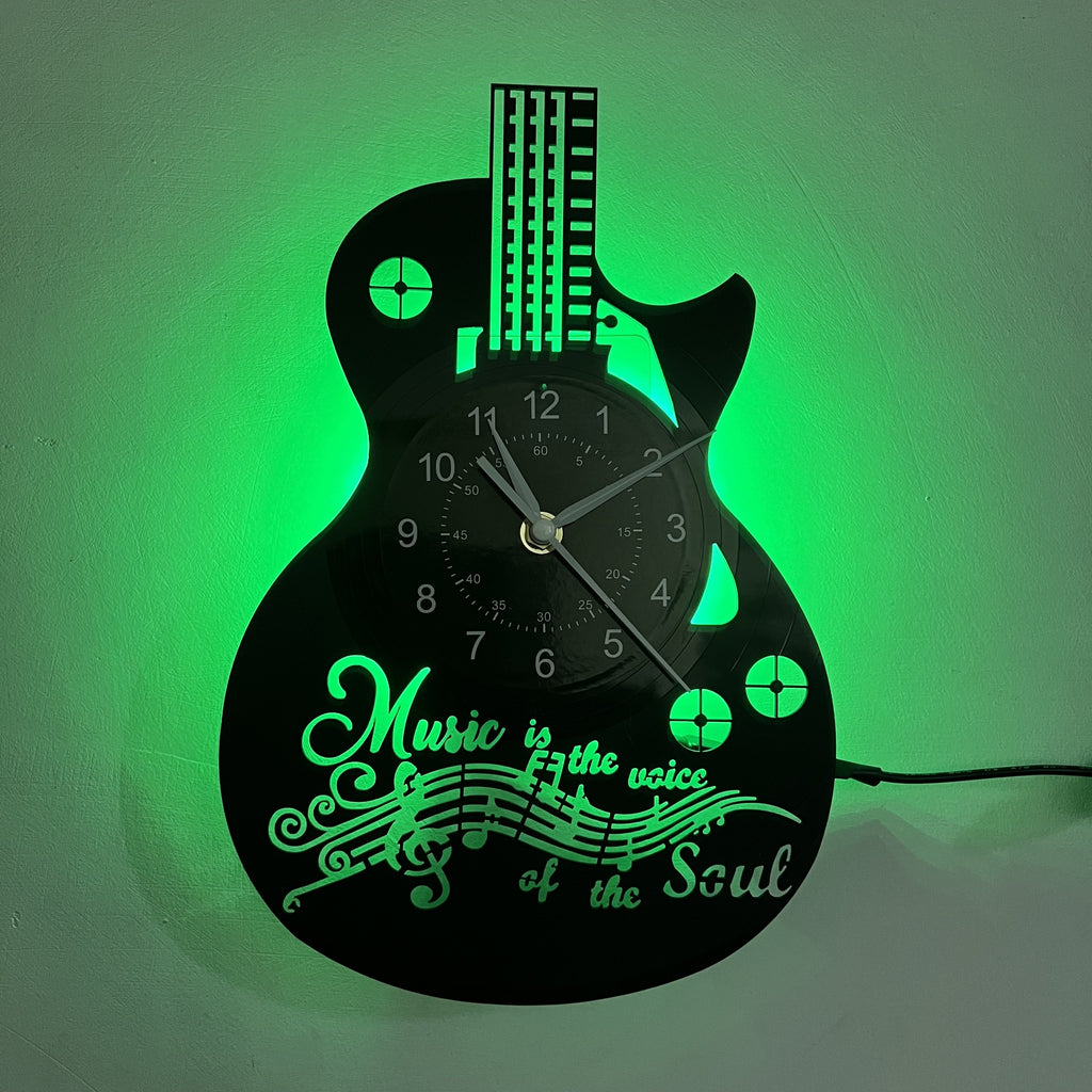 Guitar Design LED Vinyl Wall Clock