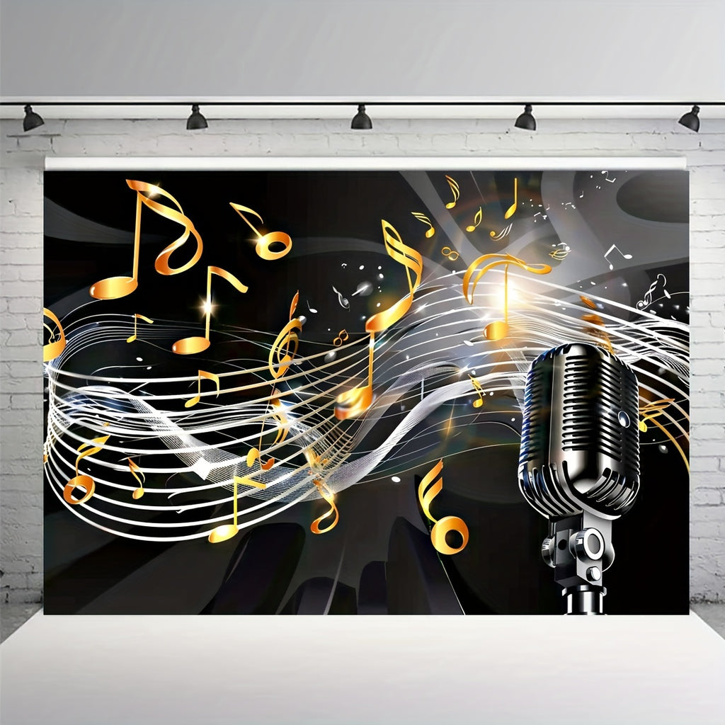 1pc Vibrant Music Note Microphone Polyester Art