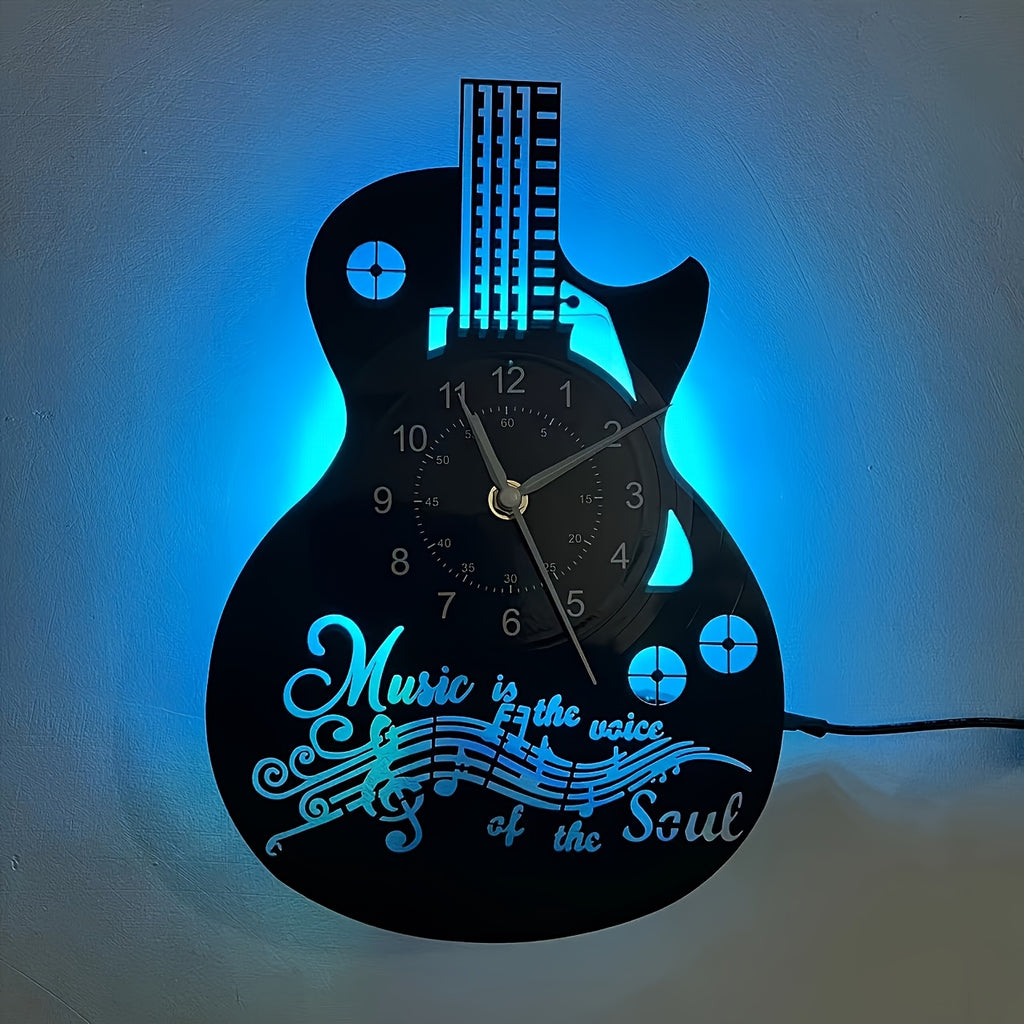 Guitar Design LED Vinyl Wall Clock