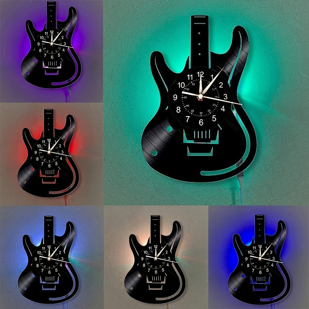 Guitar Clock With LED Light