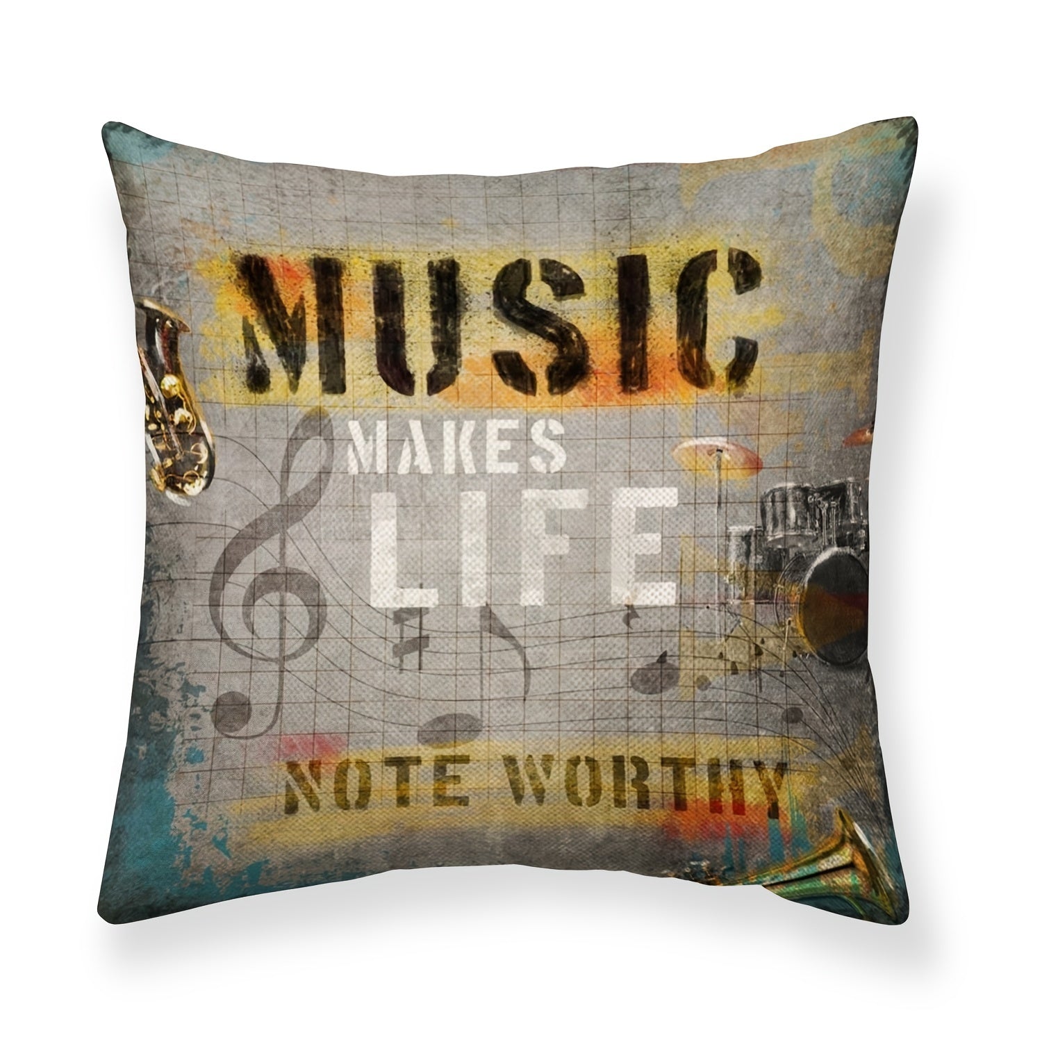 4pcs Rock Punk Style Throw Pillow Covers, 18 x 18 Inch