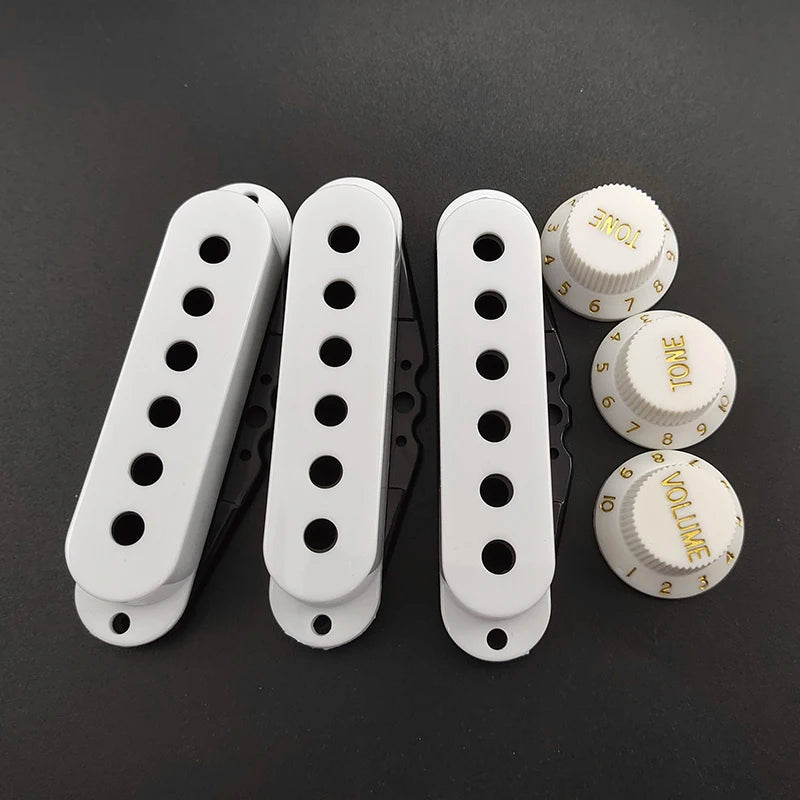 Colorful SSS Single Coil Pickup Covers for ST/SQ Electric Guitar Pickup with Volume Tone Knobs Lid/Shell/Top 48/50/52mm