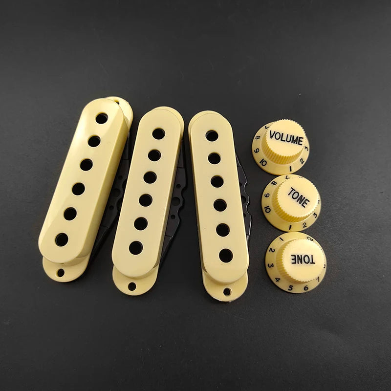 Colorful SSS Single Coil Pickup Covers for ST/SQ Electric Guitar Pickup with Volume Tone Knobs Lid/Shell/Top 48/50/52mm