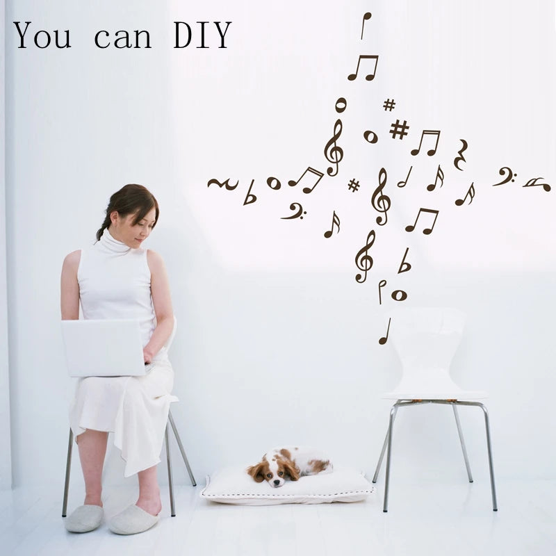 28 Vinyl Music Notes Variety Pack Wall Decal Stickers