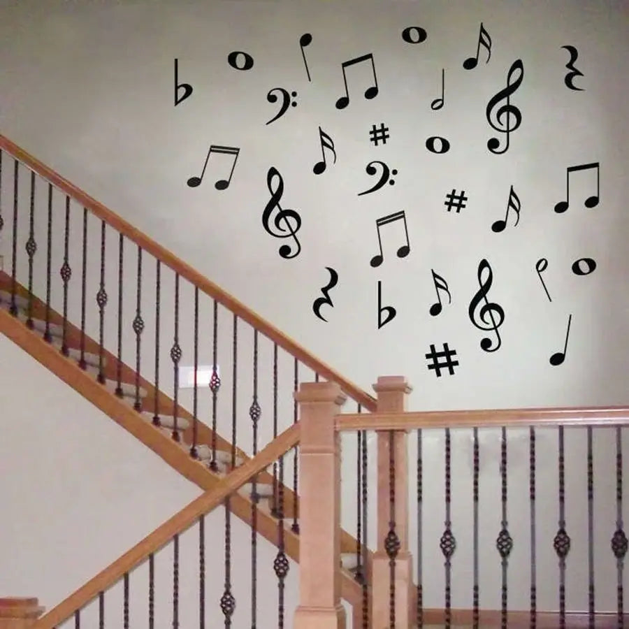 28 Vinyl Music Notes Variety Pack Wall Decal Stickers