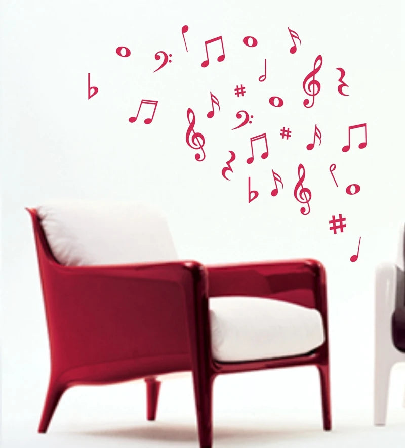 28 Vinyl Music Notes Variety Pack Wall Decal Stickers