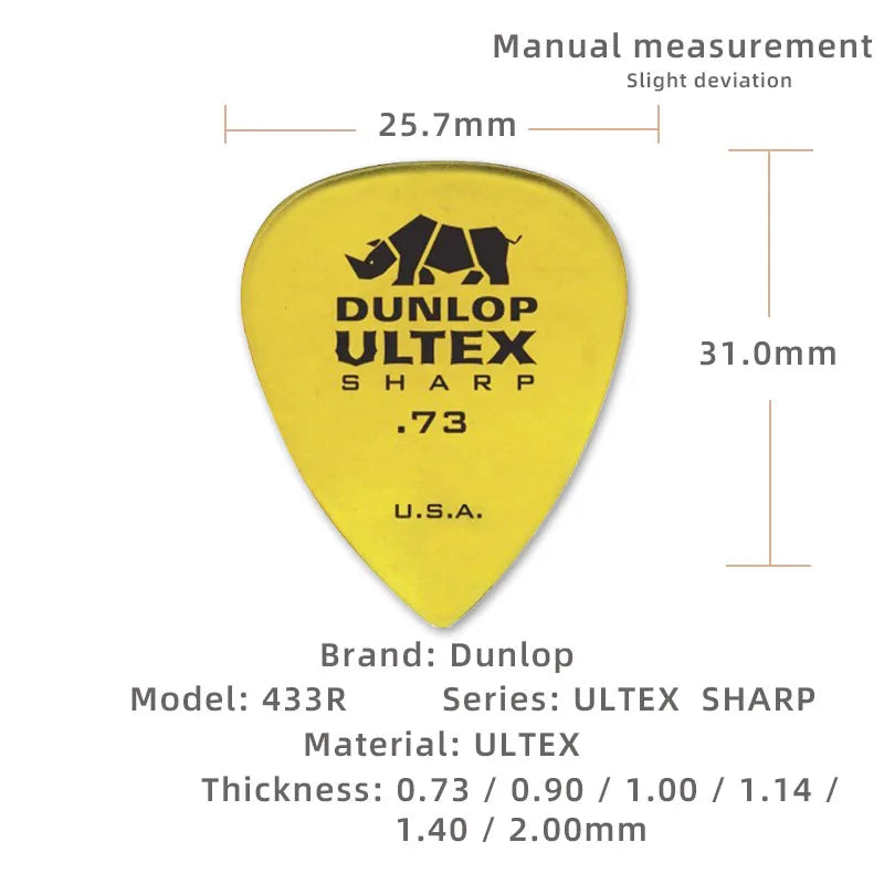 Dunlop 433R Rhinoceros SHARP ULTEX material guitar pick.