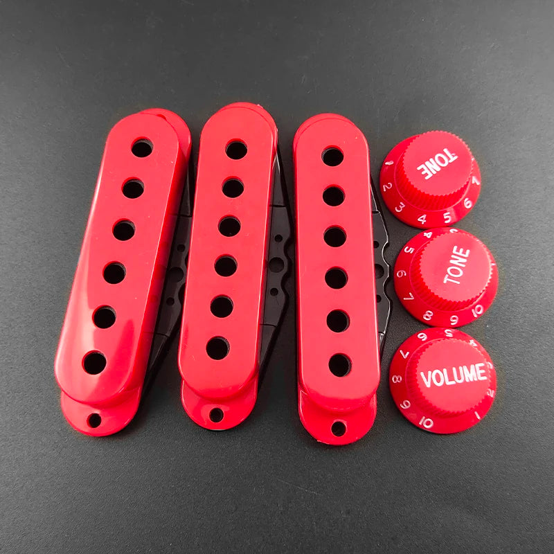 Colorful SSS Single Coil Pickup Covers for ST/SQ Electric Guitar Pickup with Volume Tone Knobs Lid/Shell/Top 48/50/52mm