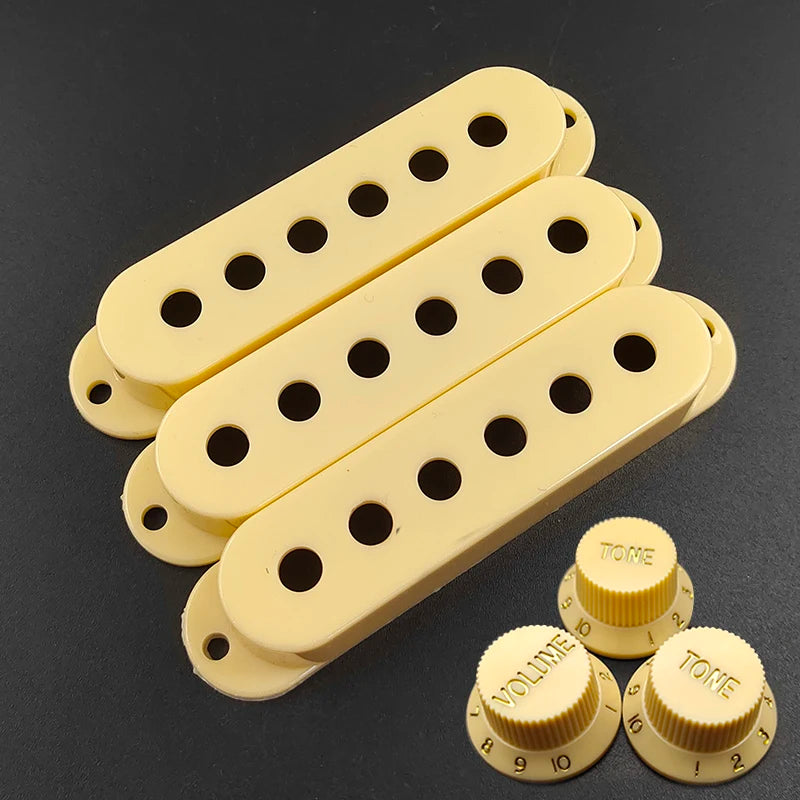 Colorful SSS Single Coil Pickup Covers for ST/SQ Electric Guitar Pickup with Volume Tone Knobs Lid/Shell/Top 48/50/52mm