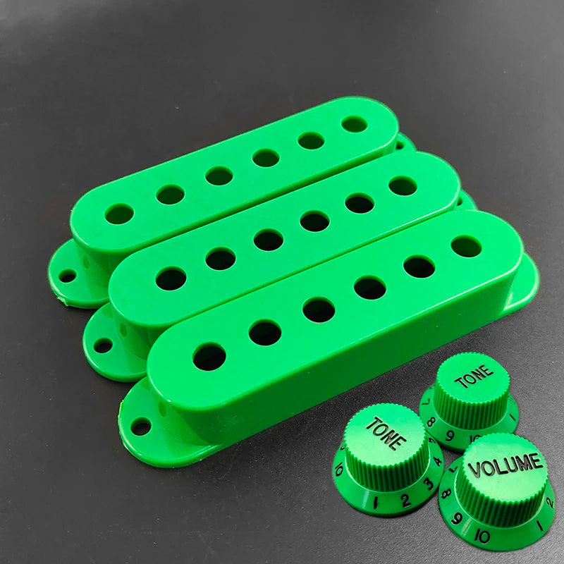 Colorful SSS Single Coil Pickup Covers for ST/SQ Electric Guitar Pickup with Volume Tone Knobs Lid/Shell/Top 48/50/52mm