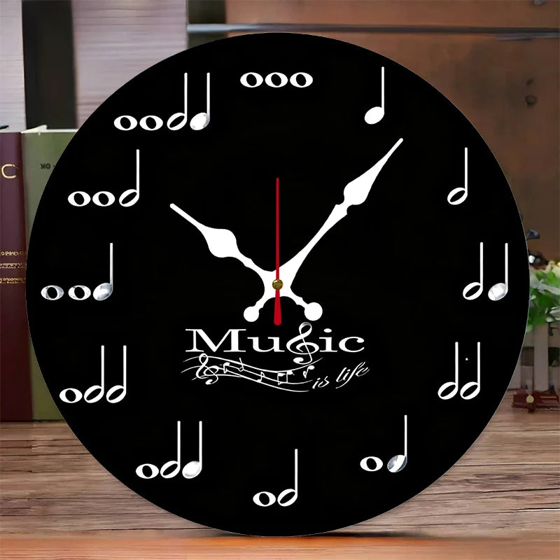 Music Note Wooden Wall Clock