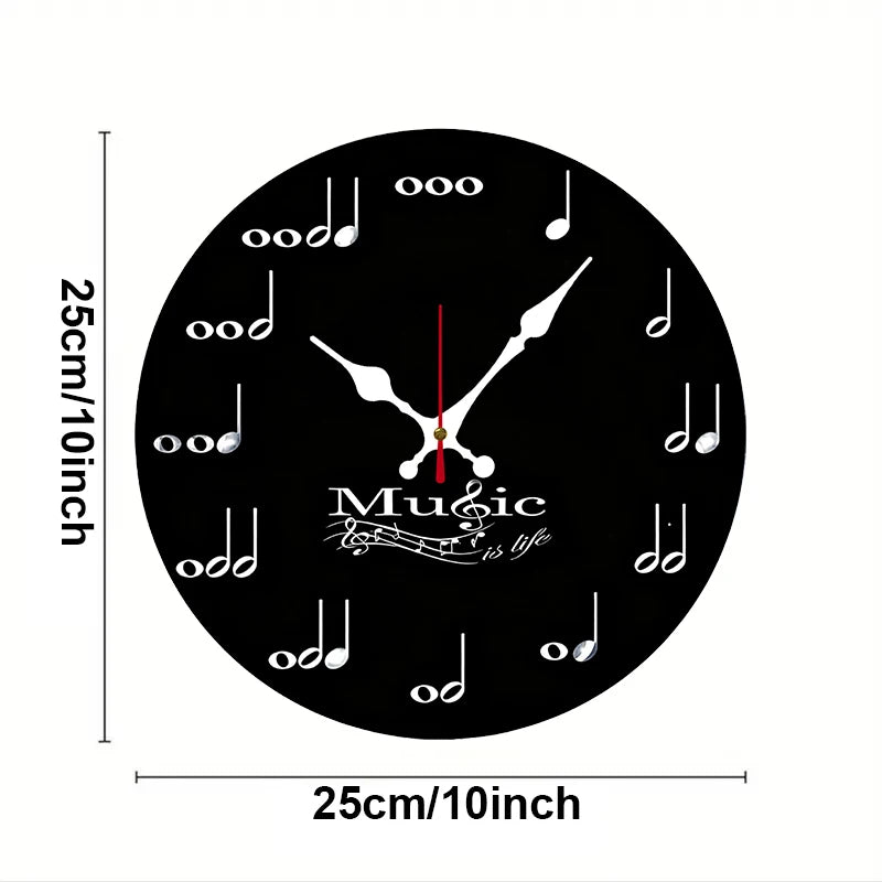 Music Note Wooden Wall Clock