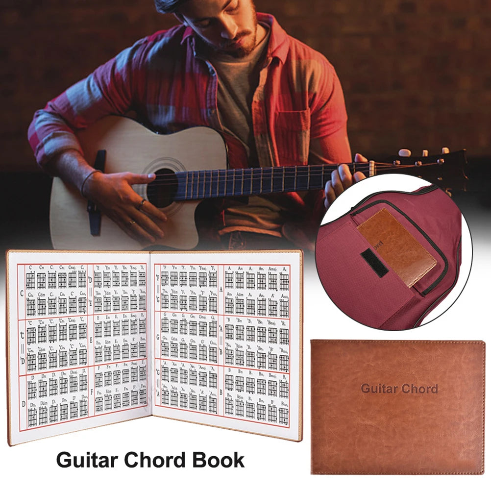 Guitar Chord Book Portable Music Notebook C Chords Backpack PU Paper Resistant Musical Instruments Teaching