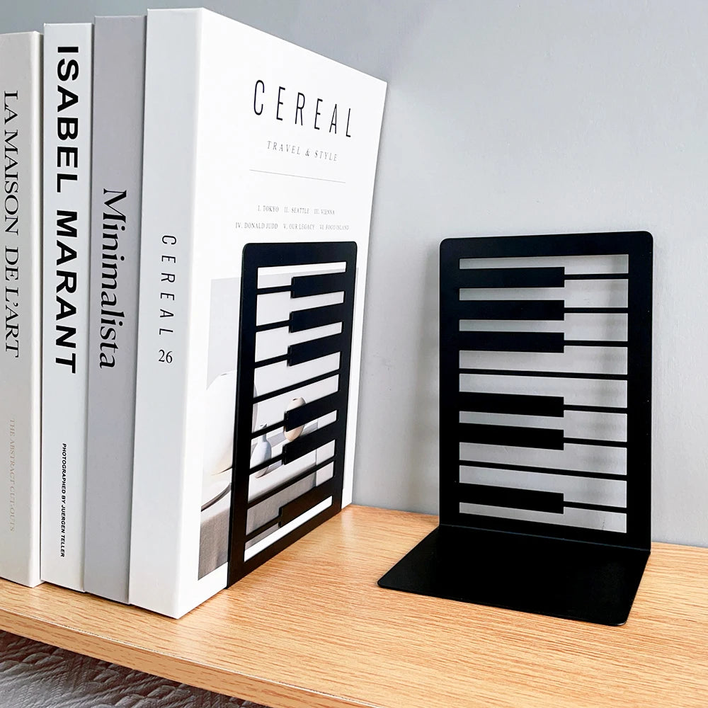 Piano Keys Metal Bookends