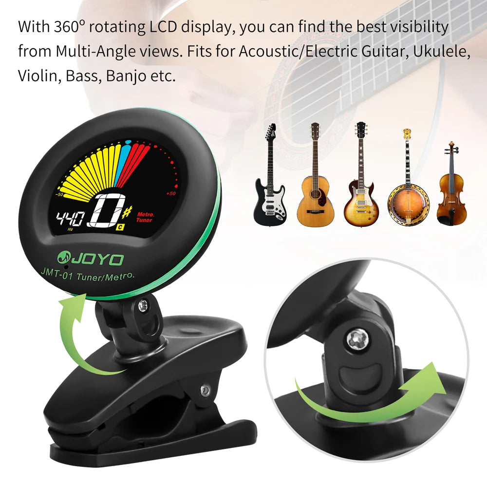 LCD Display Clip-on Electronic Tuner & Metronome 2 in 1