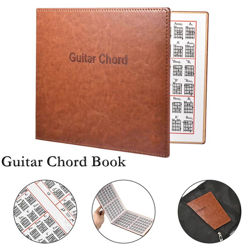 Guitar Chord Book Portable Music Notebook C Chords Backpack PU Paper Resistant Musical Instruments Teaching