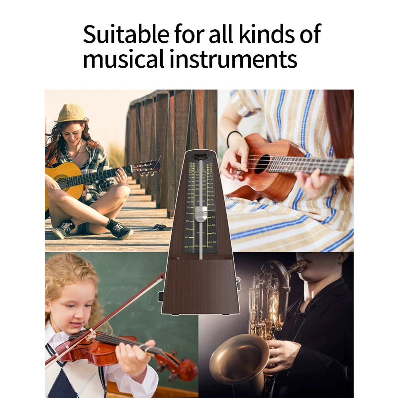 Mechanical Metronomes For Musical Instruments, Loud Sound, High Precision(Wood Grain)