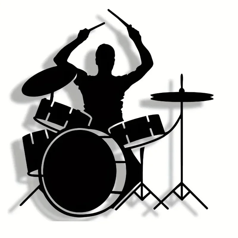 iron wall decoration playing drums