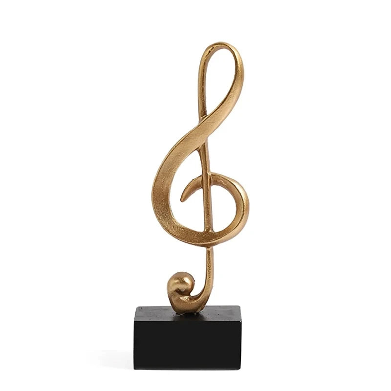 Resin Figurine Decorative Art Statuette Golden Musical Note Handicraft Living Room Wine Cabinet Desk Ornaments Home Decor
