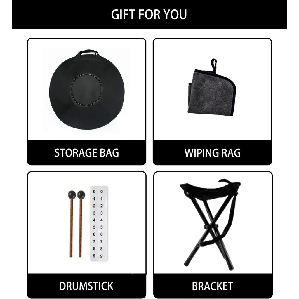 Professional Steel Tongue Drum for Yoga Meditation, Hand Pan,Music Drum, Handmade, Gift, New, High-quality, 22 in, D Major, 2024