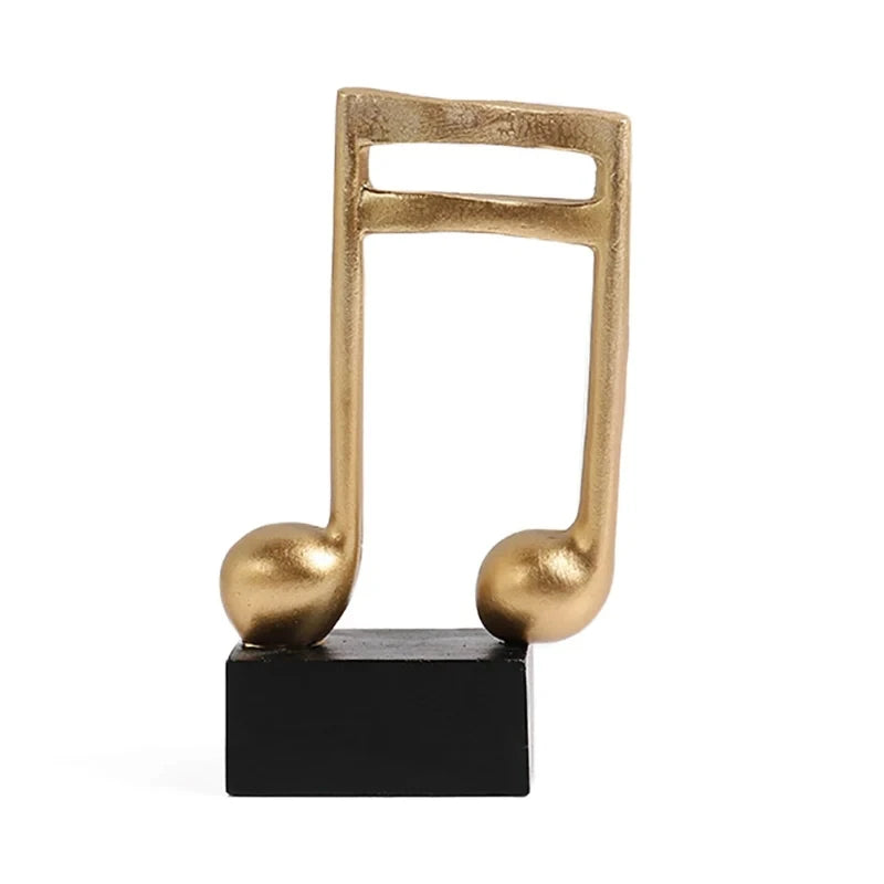 Resin Figurine Decorative Art Statuette Golden Musical Note Handicraft Living Room Wine Cabinet Desk Ornaments Home Decor