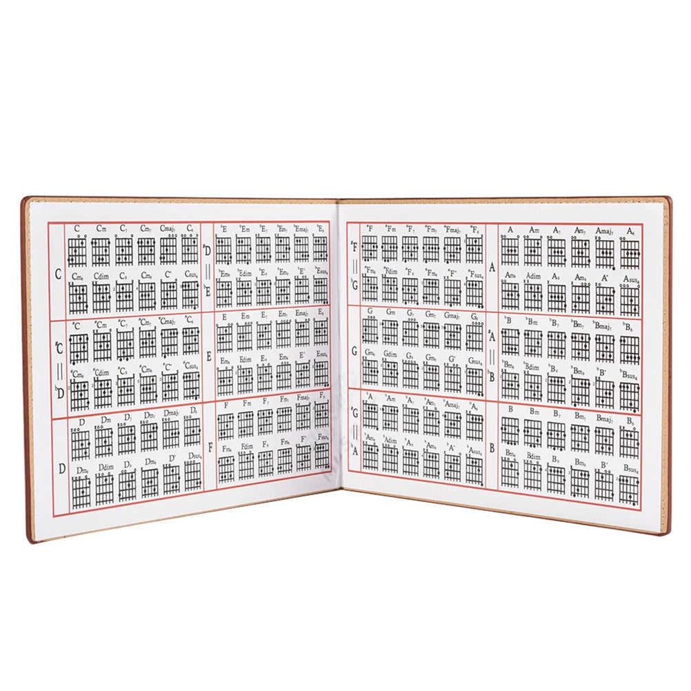 Guitar Chord Book Portable Music Notebook C Chords Backpack PU Paper Resistant Musical Instruments Teaching