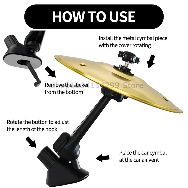 Car Drum Cymbal Air Vent Musical Instrument for Car Interior