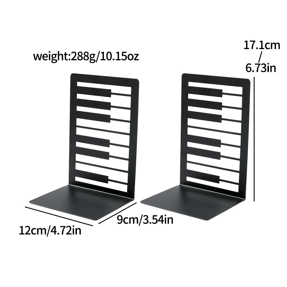Piano Keys Metal Bookends