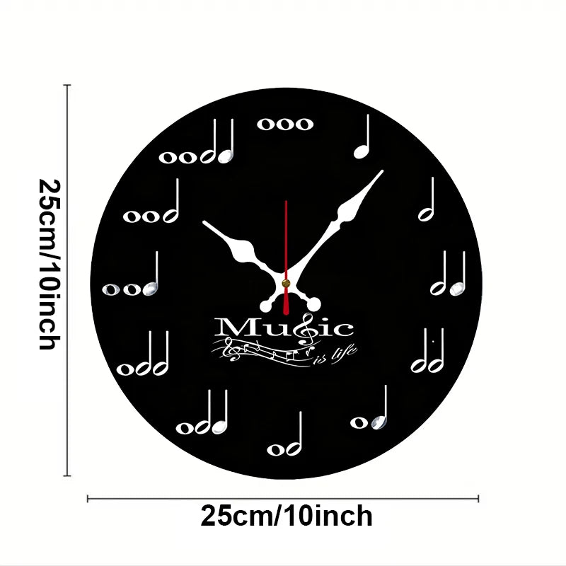 Music Note Wooden Wall Clock