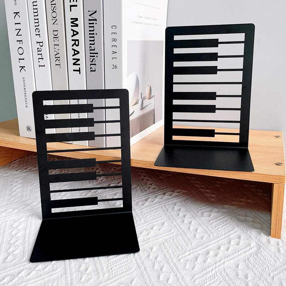 Piano Keys Metal Bookends