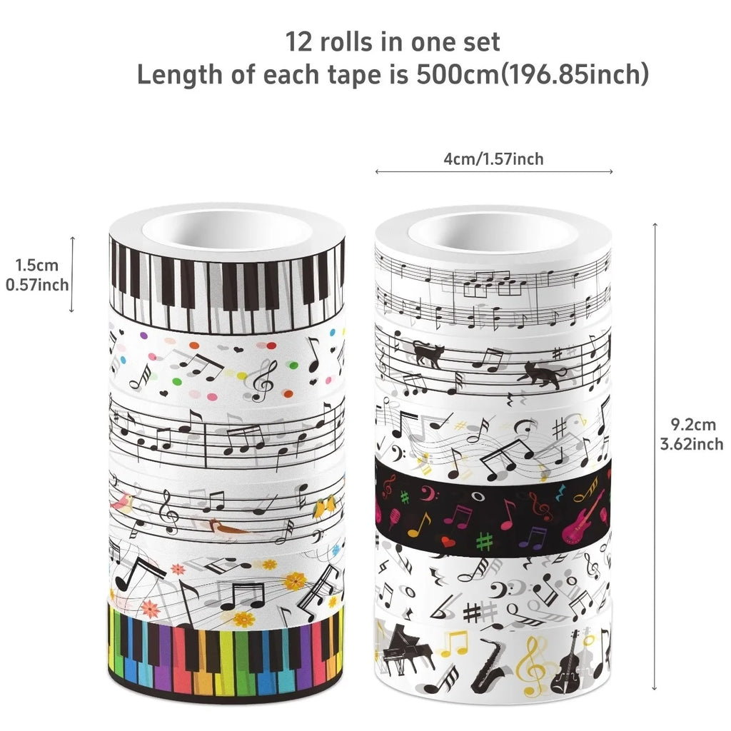 12 Rolls, Music Decorative Tape A3024