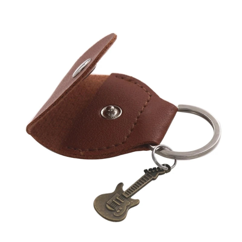 Guitar Pick Holder Case with Keyring & Small Pendant uuiuu