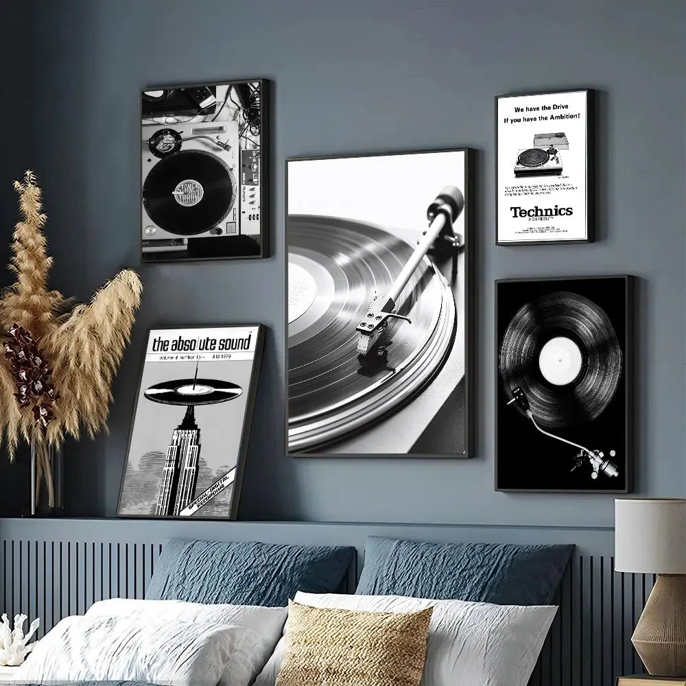 Vintage Music Vinyl Record Poster Canvas