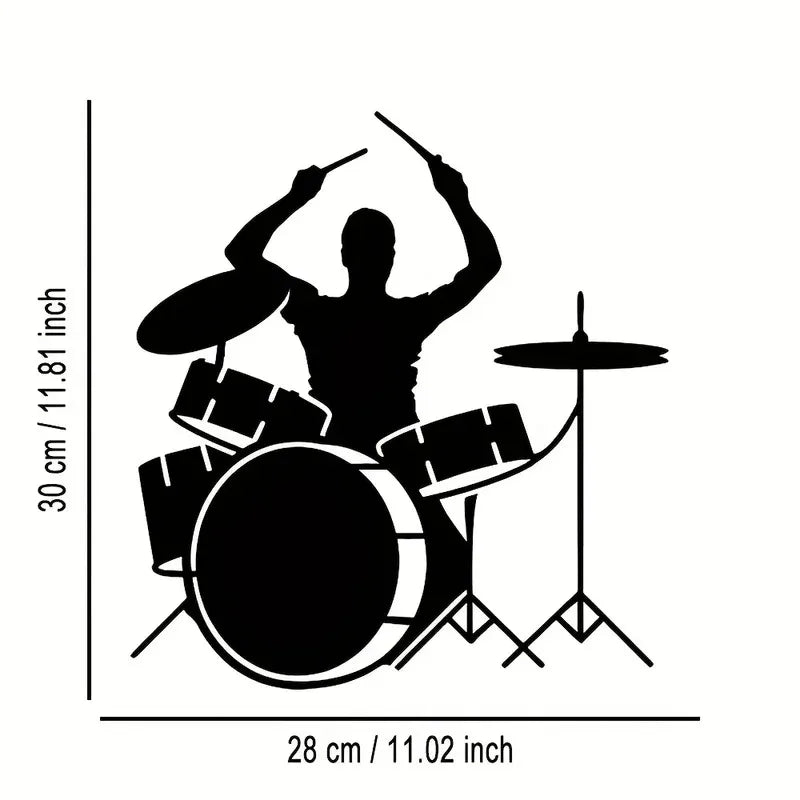iron wall decoration playing drums