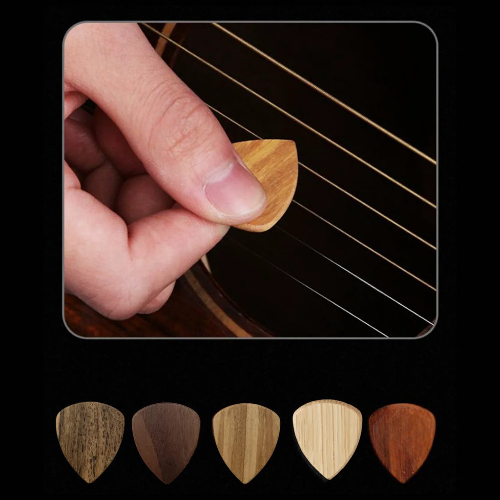 Miwayer 1 Pcs Wooden Guitar Pick,  Wood Guitar Plectrums For Electric, Acoustic, or Bass Guitar Olive Wood Rosewood Walnut Wood
