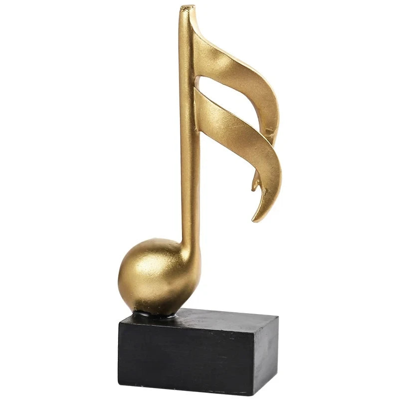 Resin Figurine Decorative Art Statuette Golden Musical Note Handicraft Living Room Wine Cabinet Desk Ornaments Home Decor