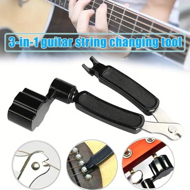 3 IN 1 Guitar String Winder + String Cutter + Pin Puller
