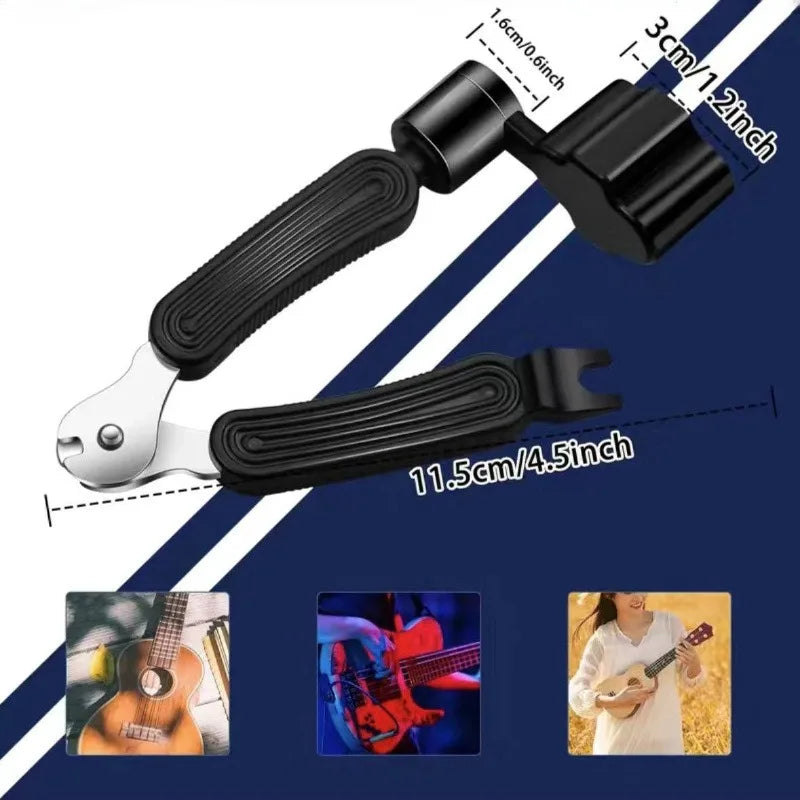 3 IN 1 Guitar String Winder + String Cutter + Pin Puller