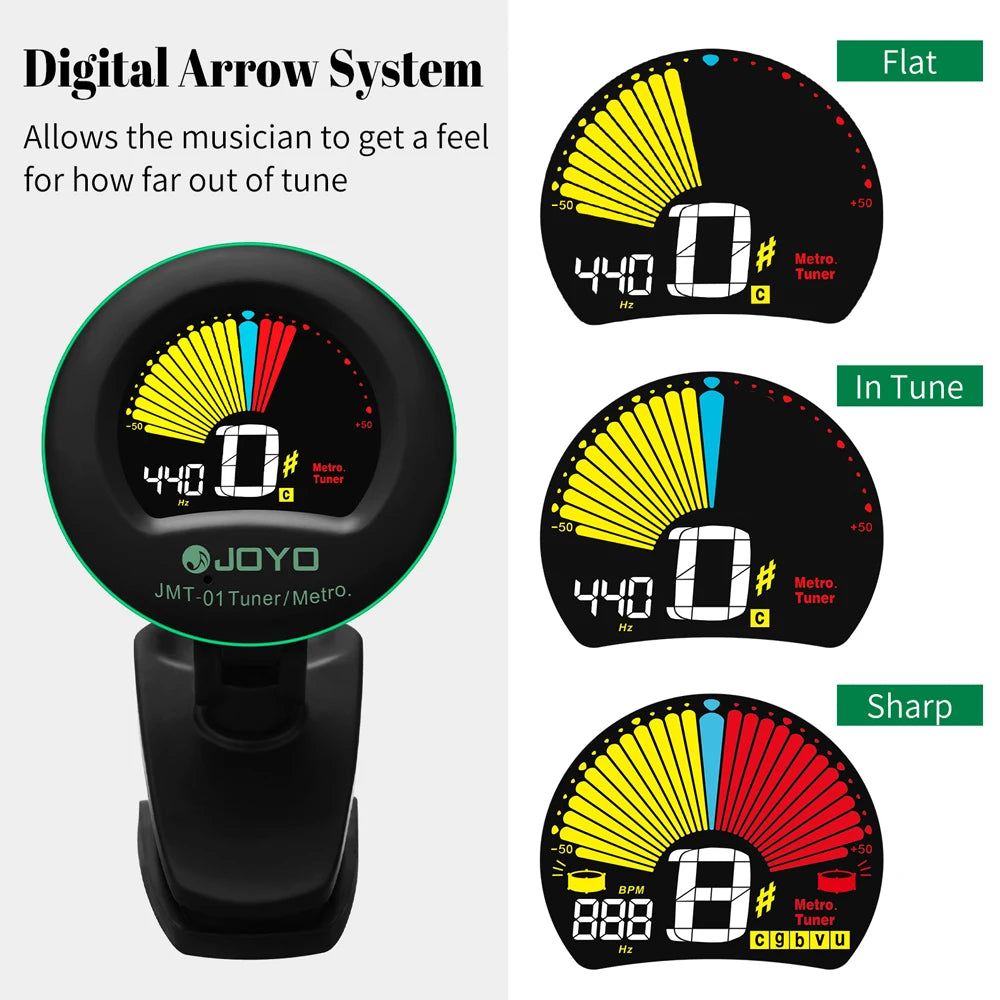 LCD Display Clip-on Electronic Tuner & Metronome 2 in 1